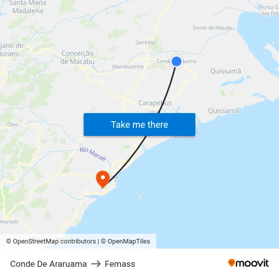 Conde De Araruama to Femass map