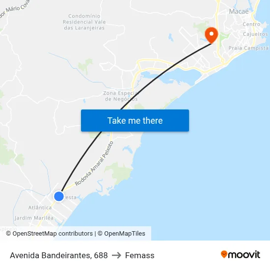 Avenida Bandeirantes, 688 to Femass map