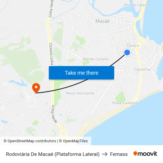 Rodoviária De Macaé (Plataforma Lateral) to Femass map