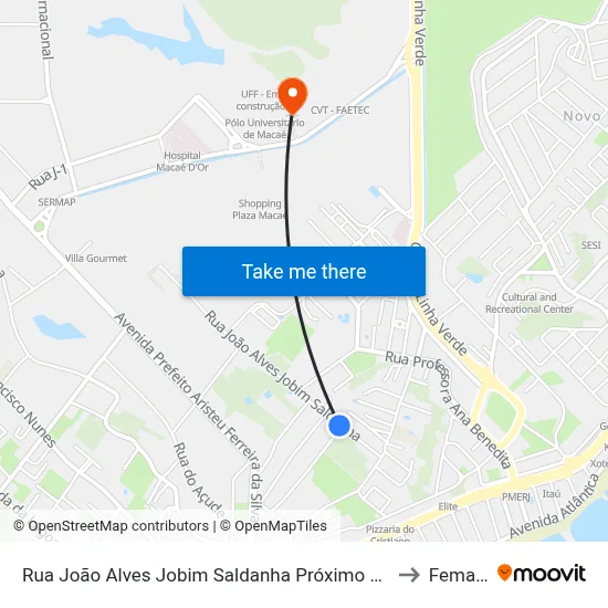 Rua João Alves Jobim Saldanha Próximo Ao 197 to Femass map