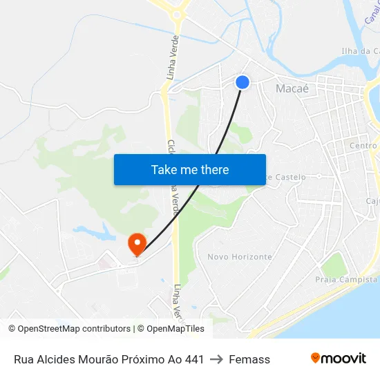 Rua Alcides Mourão Próximo Ao 441 to Femass map