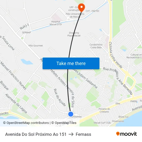 Avenida Do Sol Próximo Ao 151 to Femass map