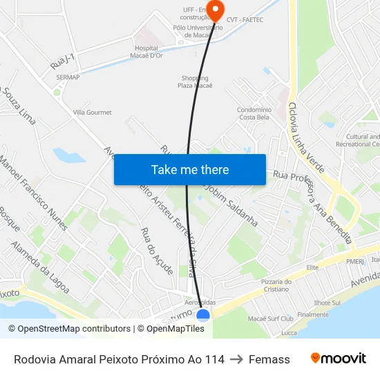 Rodovia Amaral Peixoto Próximo Ao 114 to Femass map