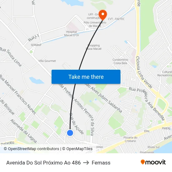 Avenida Do Sol Próximo Ao 486 to Femass map