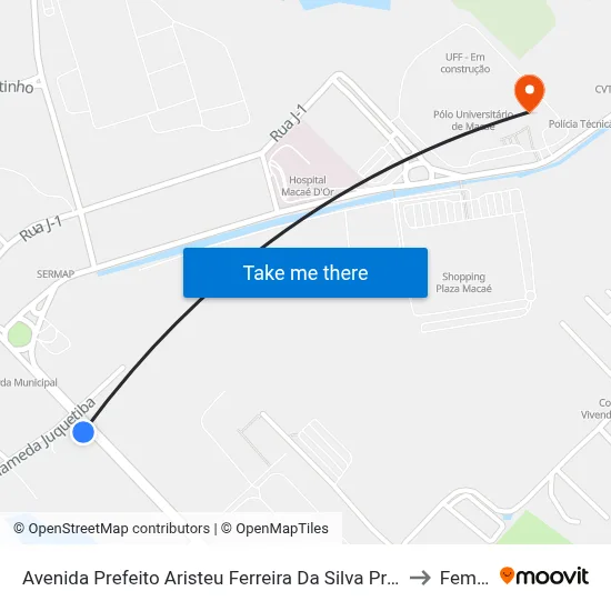 Avenida Prefeito Aristeu Ferreira Da Silva Próximo Ao 4562 to Femass map