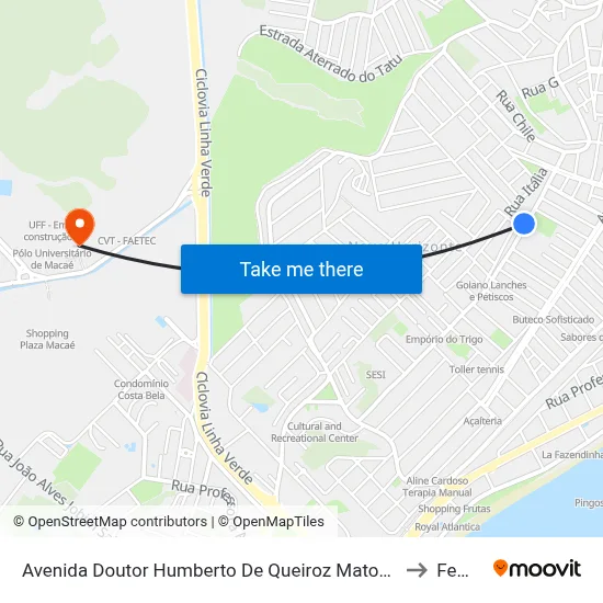 Avenida Doutor Humberto De Queiroz Matoso Próximo Ao 290 to Femass map