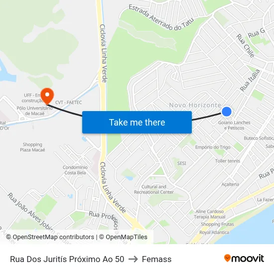 Rua Dos Juritís Próximo Ao 50 to Femass map