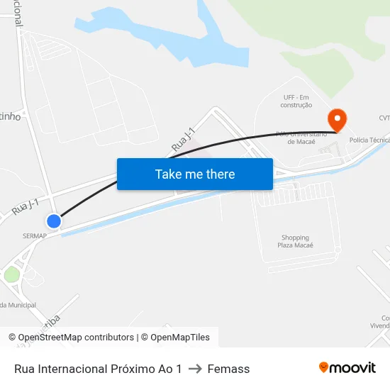 Rua Internacional Próximo Ao 1 to Femass map