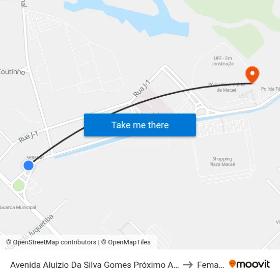 Avenida Aluizio Da Silva Gomes Próximo Ao 123 to Femass map