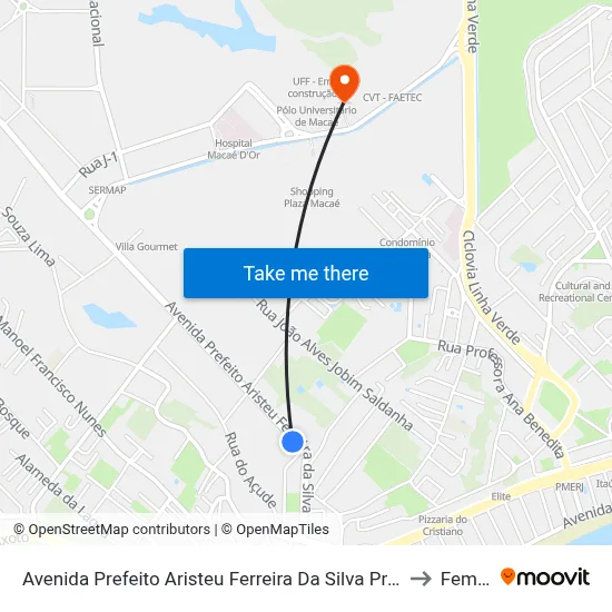 Avenida Prefeito Aristeu Ferreira Da Silva Próximo Ao 5460 to Femass map