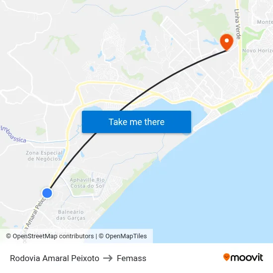 Rodovia Amaral Peixoto to Femass map