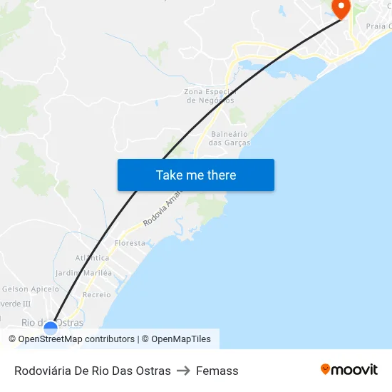 Rodoviária De Rio Das Ostras to Femass map