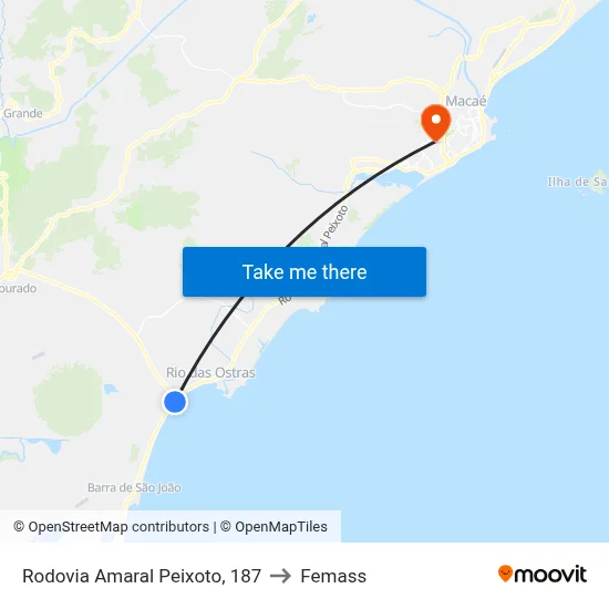 Rodovia Amaral Peixoto, 187 to Femass map