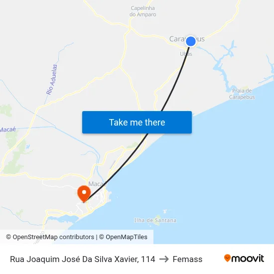 Rua Joaquim José Da Silva Xavier, 114 to Femass map