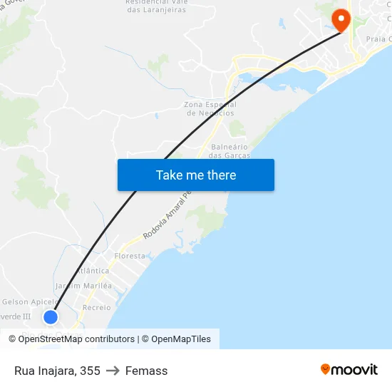 Rua Inajara, 355 to Femass map