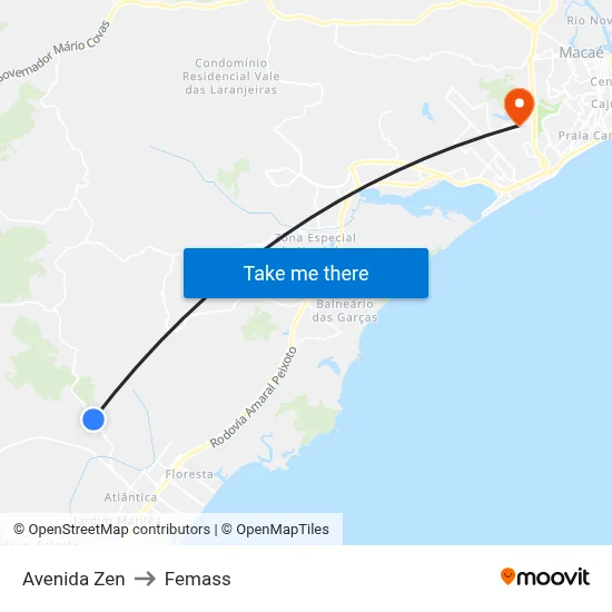 Avenida Zen to Femass map