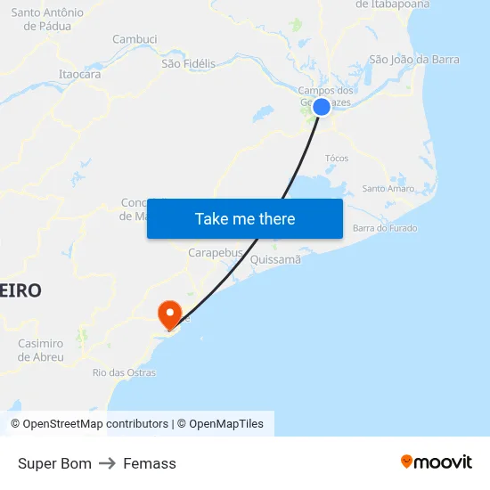 Super Bom to Femass map