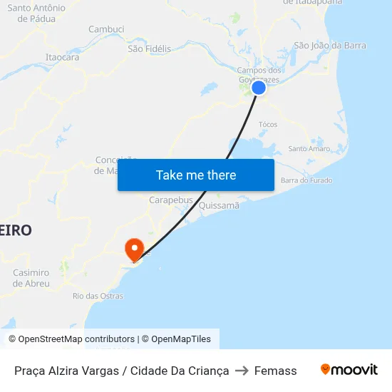 Praça Alzira Vargas / Cidade Da Criança to Femass map