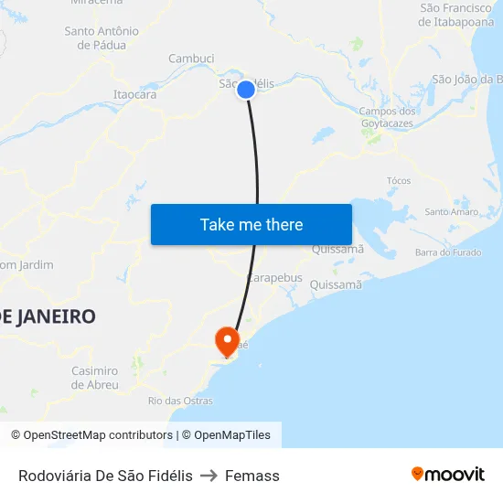 Rodoviária De São Fidélis to Femass map