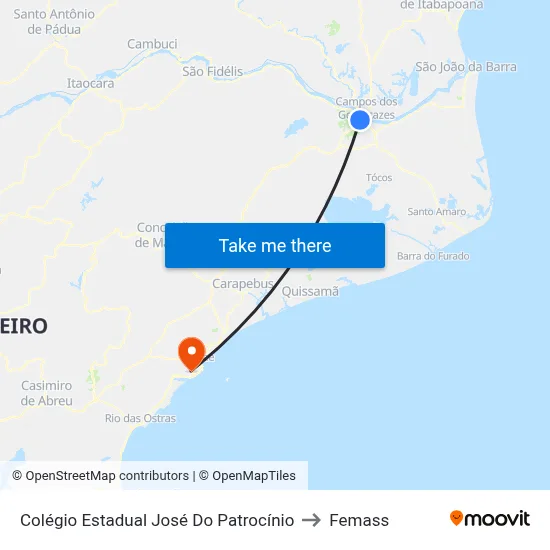 Colégio Estadual José Do Patrocínio to Femass map