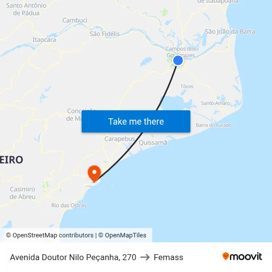Avenida Doutor Nilo Peçanha, 270 to Femass map