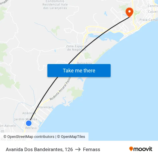 Avanida Dos Bandeirantes, 126 to Femass map