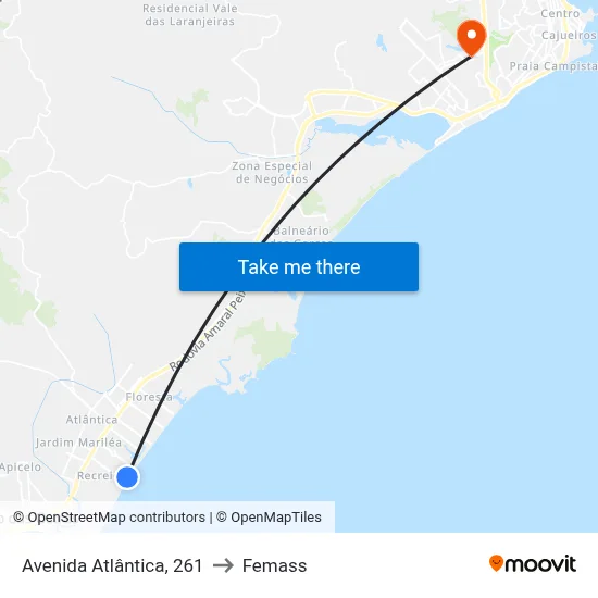 Avenida Atlântica, 261 to Femass map