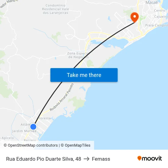 Rua Eduardo Pio Duarte Silva, 48 to Femass map
