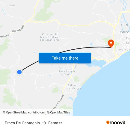 Praça De Cantagalo to Femass map