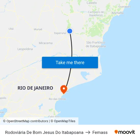 Rodoviária De Bom Jesus Do Itabapoana to Femass map