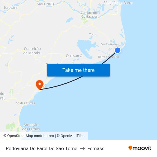 Rodoviária De Farol De São Tomé to Femass map