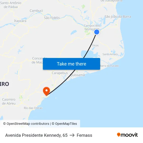 Avenida Presidente Kennedy, 65 to Femass map