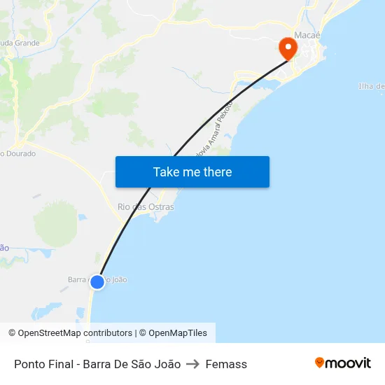 Ponto Final - Barra De São João to Femass map