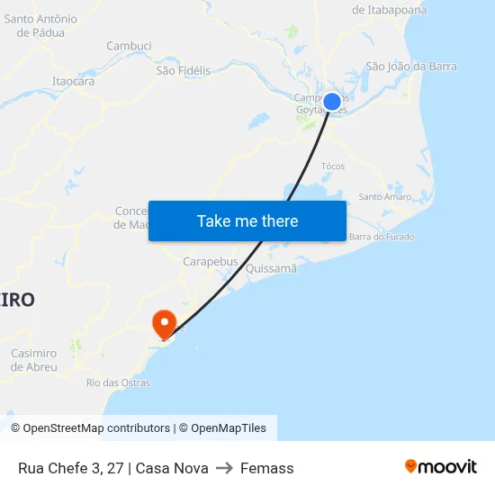 Rua Chefe 3, 27 | Casa Nova to Femass map