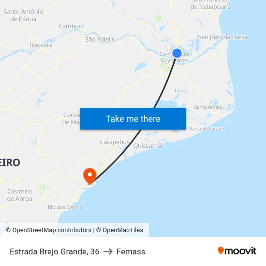 Estrada Brejo Grande, 36 to Femass map