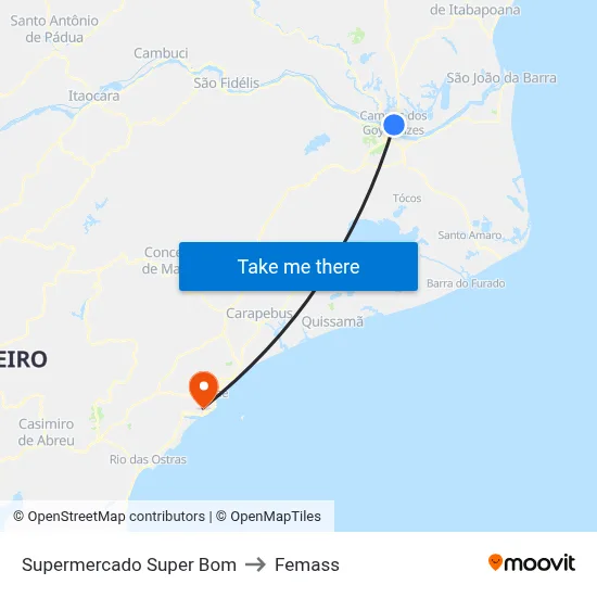 Supermercado Super Bom to Femass map