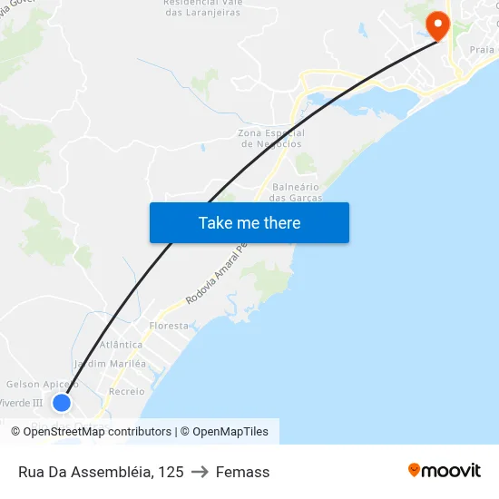 Rua Da Assembléia, 125 to Femass map