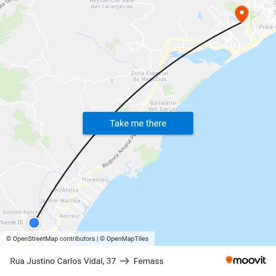 Rua Justino Carlos Vidal, 37 to Femass map