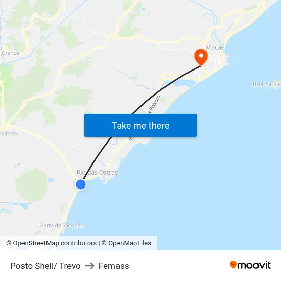 Posto Shell/ Trevo to Femass map