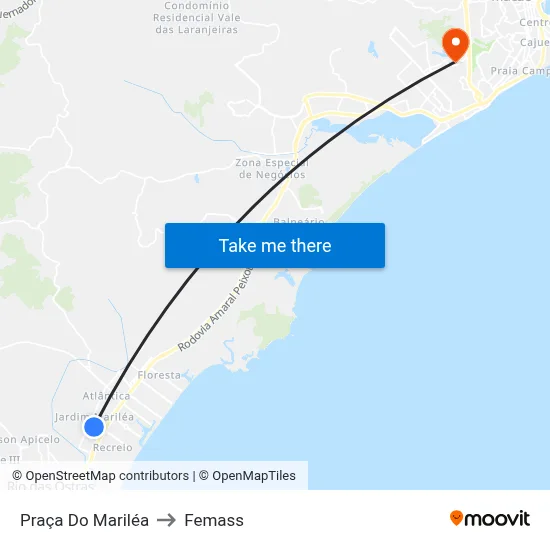 Praça Do Mariléa to Femass map