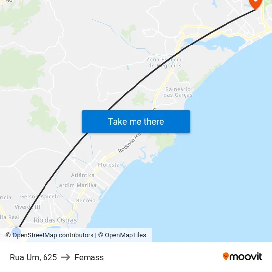 Rua Um, 625 to Femass map