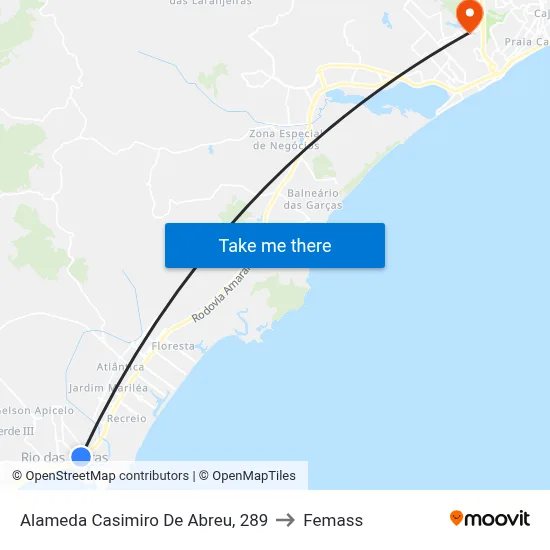 Alameda Casimiro De Abreu, 289 to Femass map