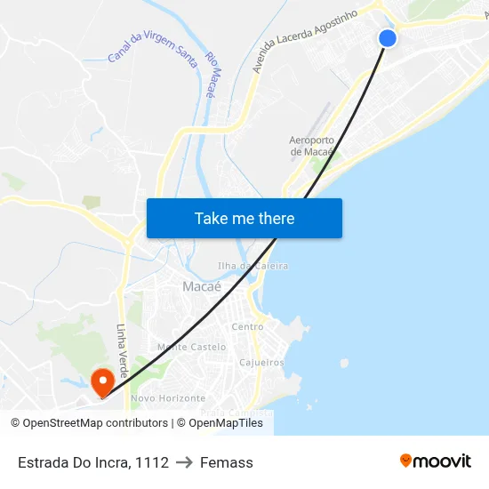 Estrada Do Incra, 1112 to Femass map