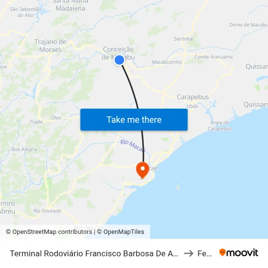 Terminal Rodoviário Francisco Barbosa De Andrade (Conceição De Macabu) to Femass map