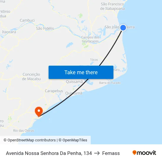 Avenida Nossa Senhora Da Penha, 134 to Femass map