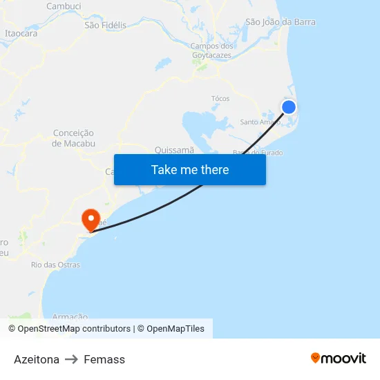 Azeitona to Femass map