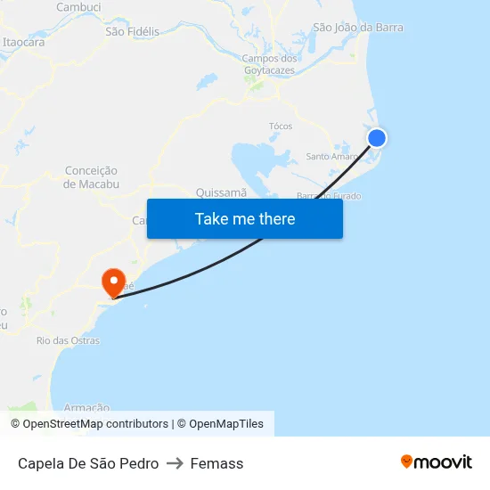 Capela De São Pedro to Femass map