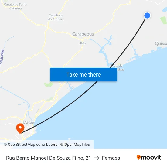 Rua Bento Manoel De Souza Filho, 21 to Femass map