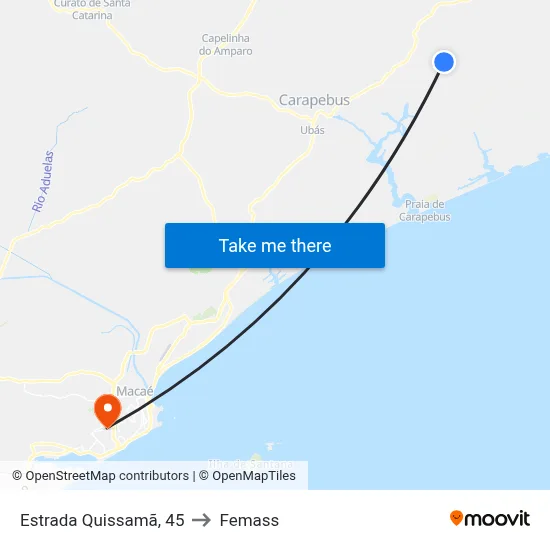 Estrada Quissamã, 45 to Femass map