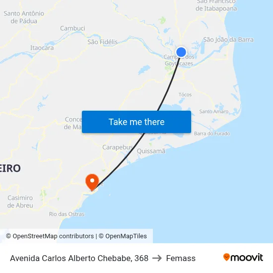 Avenida Carlos Alberto Chebabe, 368 to Femass map